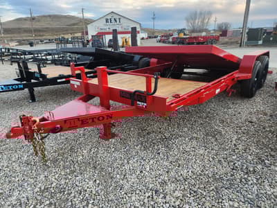 2026 Teton 83"x20' Tilt Equipment Trailer 14K GVW RED - Image 2
