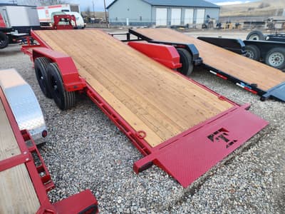 2026 Teton 83"x20' Tilt Equipment Trailer 14K GVW RED - Image 3