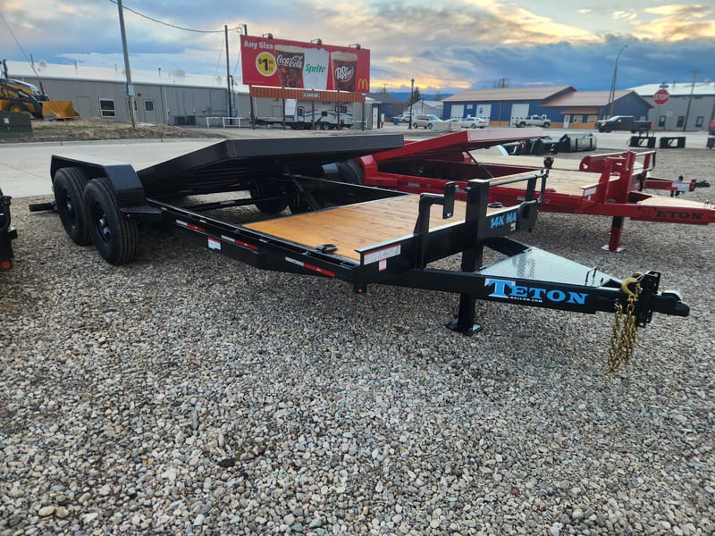 2026 Teton 83"x20' Tilt Equipment Trailer 14K GVW Black